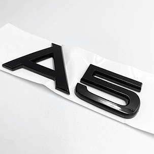 Емблема наклейка А5 Audi (Ауді) Чорна, фото 1