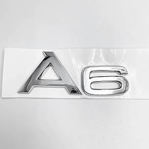 Емблема наклейка А6 Audi (Ауді) Хром, фото 3