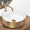 Умивальник (раковина) REA SAMI BRUSHED GOLD WHITE накладний, фото 3