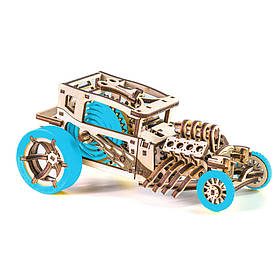 Дерев'яний конструктор "Hot Rod" Time for Machine T4M380303 (Синій) - MegaLavka