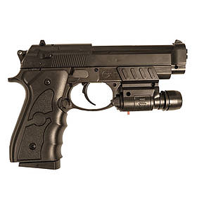 G052BL Страйкбольний пістолет Galaxy Beretta 92 з лазерним прицілом пластиковий - MegaLavka