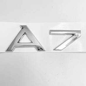 Емблема наклейка А7 Audi (Ауді) Хром, фото 3