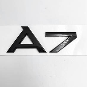 Емблема наклейка А7 Audi (Ауді) Чорна, фото 3