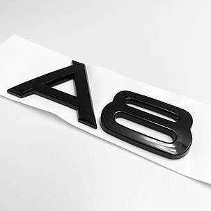 Емблема наклейка А8 Audi (Ауді) Чорна, фото 1