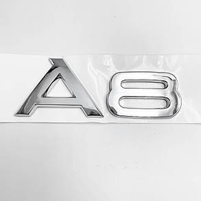 Емблема наклейка А8 Audi (Ауді) Хром, фото 3