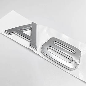 Емблема наклейка А8 Audi (Ауді) Хром