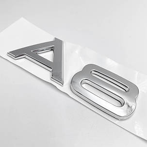 Емблема наклейка А8 Audi (Ауді) Хром, фото 1