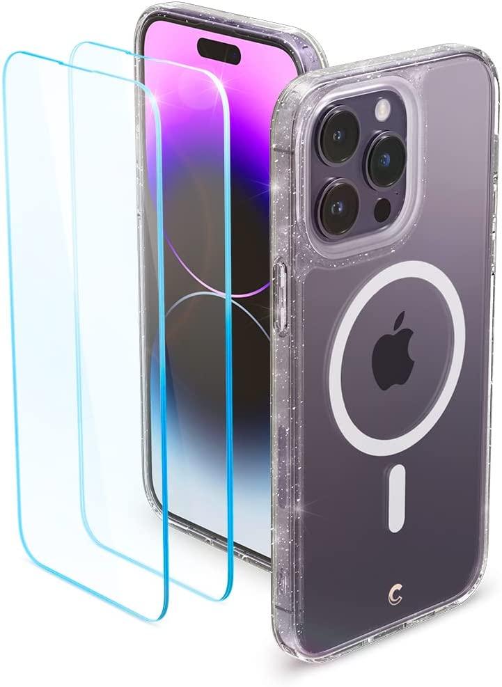 Чохол + Захисне скло (2шт) Spigen для iPhone 14 Pro Cyrill Shine MagSafe, Glitter Clear (ACS05020)