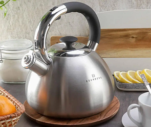 Чайник зі свистком із неіржавкої сталі Об'єм 3 л Edenberg EB-2497/Чайник для плити