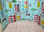 Килимок дитячий "Дорога" термо килимок для дітей. 200х180 , двосторонній, з малюнками і текстурним покриттям, фото 3