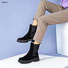 Замшеві зимові черевики челсі 40 та 41 р-ры, фото 3