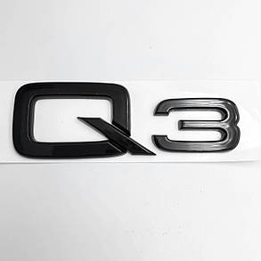 Емблема наклейка Q3 Audi (Ауді) Чорна, фото 3