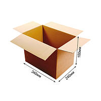 Ящик для почты до 1 кг картонный самосборный 340х240х100 мм с клапанами для фиксации крышки