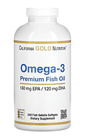 Омега-3 рыбий жир премиум-класса (Premium Fish Oil) California Gold Nutrition, 240 капсул