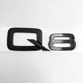 Емблема наклейка Q8 Audi (Ауді) Чорна, фото 3