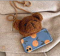 Маленькая плюшевая сумочка Мишка Тедди коричневый