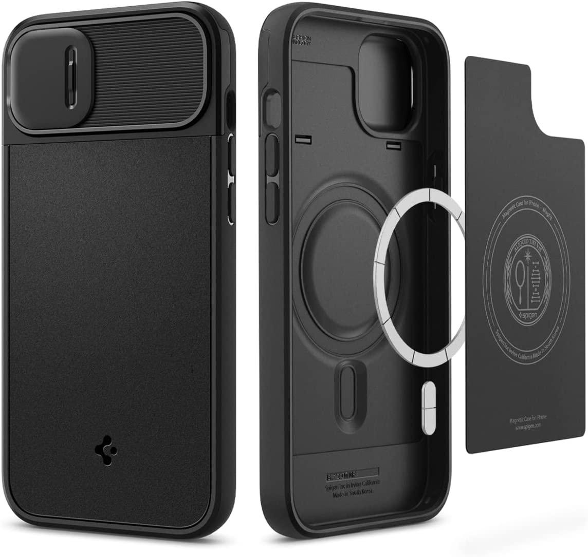 Чохол Spigen для iPhone 14 - Optik Armor MagSafe, Black (ACS05070)