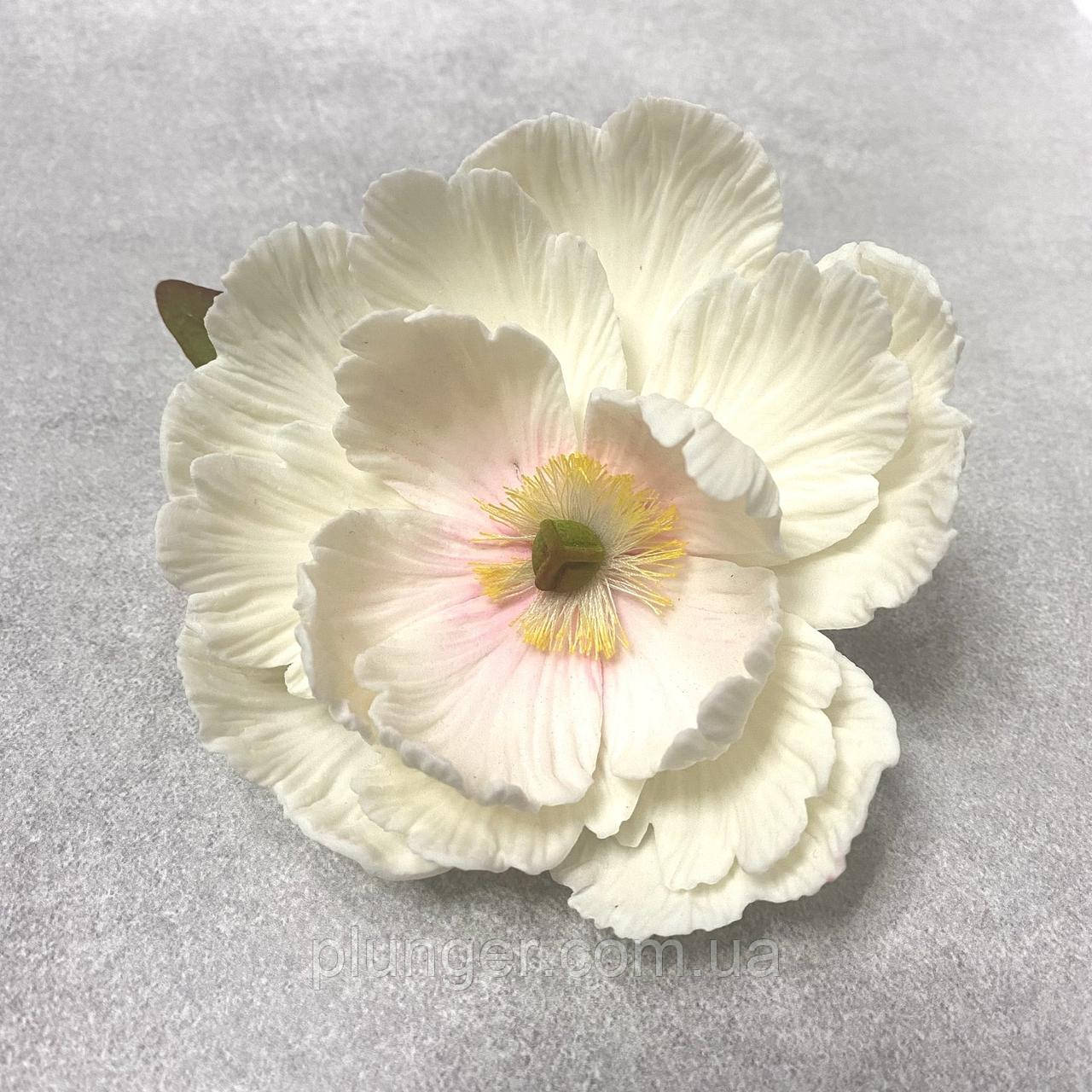 Цукрова прикраса для кондитерських виробів Піон з листочком 100мм, фото 1