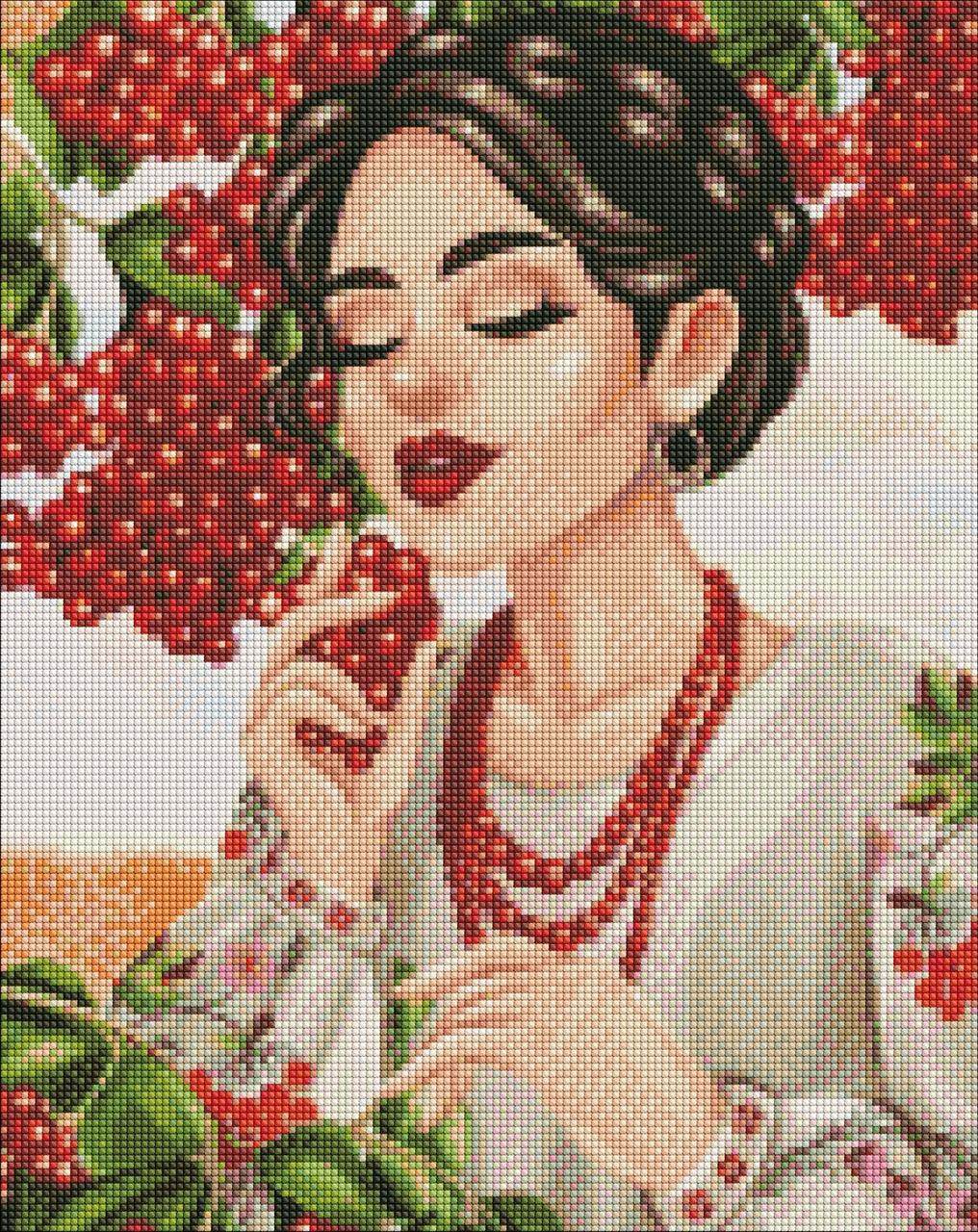 Алмазна вишивка на підрамнику, Люди "Червона калина" 40*50 см без коробки АМО7404