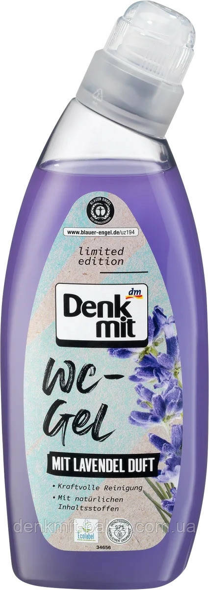 Натуральний засіб для чищення унітаза з екстрактом лаванди Denkmit WC Lavendel 750 мл.