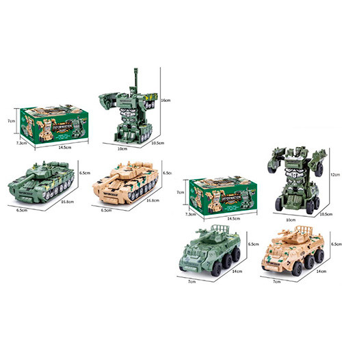 Танк трансформер, інерція, обертається башта, 2 види (2 кольори), 778-2-5