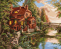 Картина по номерам ТМ "Идейка" на подрамнике, Пейзаж "Дом-мечта" 40*50 см, без коробки КНО2508