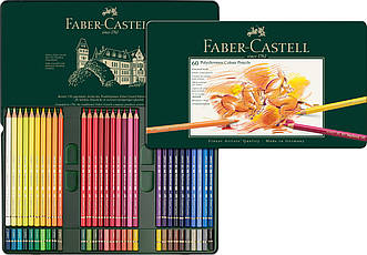 Олівці кольорові художні Faber-Castell POLYCHROMOS 60 кольорів в металевій коробці, 110060