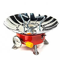 Туристический газовый таганок Windproof camping stove K-203 Красный, портативная газовая горелка (NT)