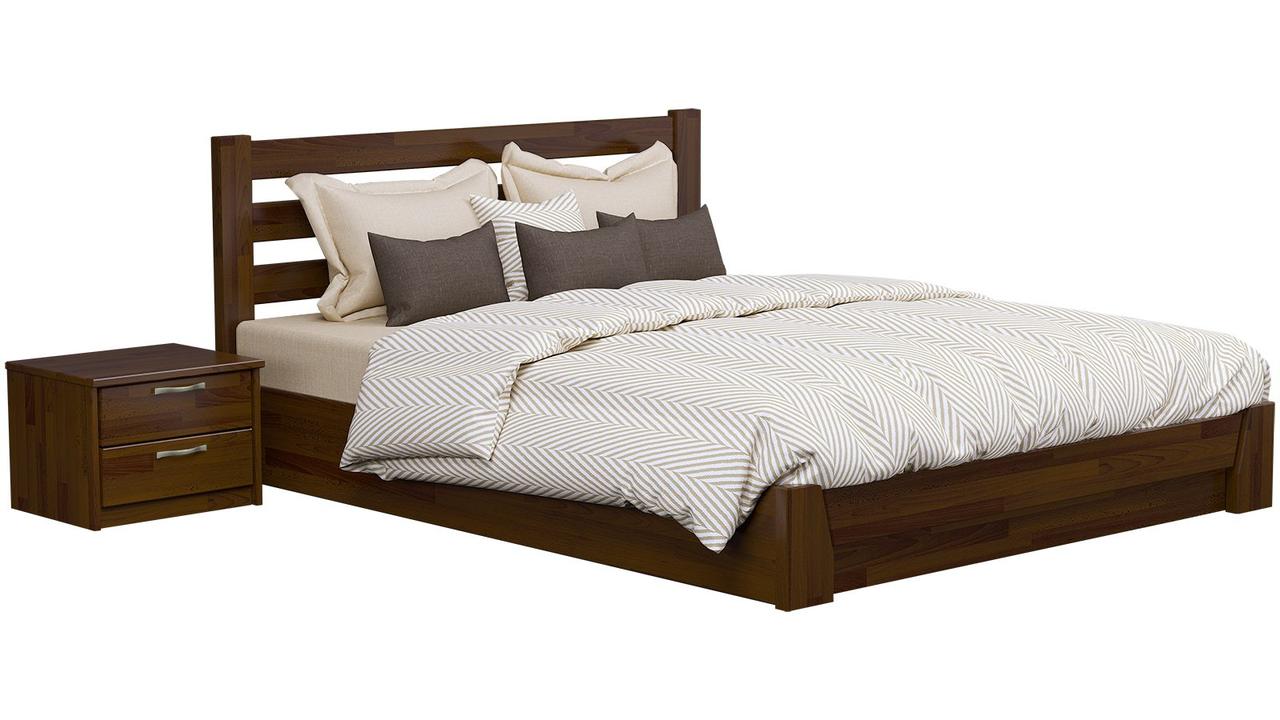 Ліжко двоспальне дерев'яні з підйомним механізмом Селена Бук Щит