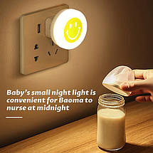 USB LED лампочка нічник смайлик в упаковці, фото 4