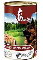 "Dasty"-полноценный влажный корм для взрослых собак,говядина,1240гр