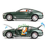 Машинка Bentley Continental моделька іграшка металева колекційна 20 см Зелений (59891), фото 5
