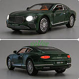 Машинка Bentley Continental моделька іграшка металева колекційна 20 см Зелений (59891), фото 8
