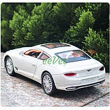 Машинка Bentley Continental іграшка моделька металева колекційна 20 см Білий (59892), фото 3