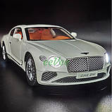 Машинка Bentley Continental іграшка моделька металева колекційна 20 см Білий (59892), фото 4