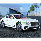 Машинка Bentley Continental іграшка моделька металева колекційна 20 см Білий (59892), фото 6