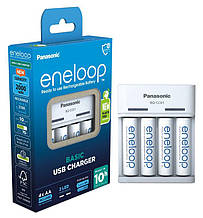 Зарядний пристрій Panasonic Basic USB Charger + Eneloop AA / HR06 NI-MH 2000 mAh