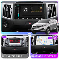 Al Штатная магнитола для Kia Sportage 3 Рестайлинг 2014-2016 экран 9" 2/32Gb 4G Wi-Fi GPS Top Android