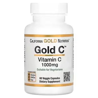 Вітамін С, California Gold Nutrition Gold C 1000 mg 60 рослинних капсул