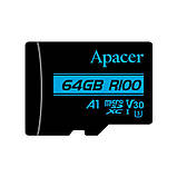 Картка пам'яті MicroSDXC 64 GB UHS-I/U3 Class 10 Apacer + SD adapter (AP64GMCSX10U7-R), фото 2