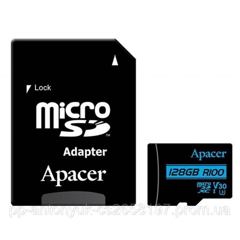 Картка пам'яті MicroSDXC 128 GB UHS-I/U3 Class 10 Apacer + SD adapter (AP128GMCSX10U7-R)