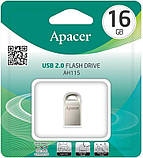 Флеш-накопичувач USB 16GB Apacer AH115 Silver (AP16GAH115S-1), фото 4