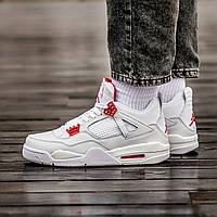 Мужские баскетбольные кроссовки Air Jordan 4 Retro White Red