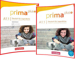 Prima plus A1.1. Schülerbuch+Arbeitsbuch. Комплект книг з німецької мови. Підручник+Зошит. Cornelsen