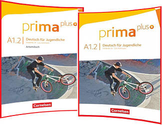 Prima plus A1.2. Schülerbuch+Arbeitsbuch. Комплект книг з німецької мови. Підручник+Зошит. Cornelsen