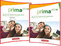 Prima plus A2.1. Schülerbuch+Arbeitsbuch. Комплект книг з німецької мови. Підручник+Зошит. Cornelsen