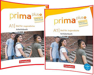 Prima plus A1. Schülerbuch+Arbeitsbuch. Комплект книг з німецької мови. Підручник+Зошит. Cornelsen