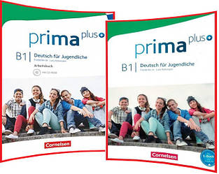 Prima plus B1. Schülerbuch+Arbeitsbuch. Комплект книг з німецької мови. Підручник+Зошит. Cornelsen