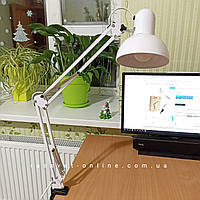 Настольная лампа Ardero (Feron) DE1430 ARD на струбцине со шнуром 1,5м и выключателем под лампу Е27 белая