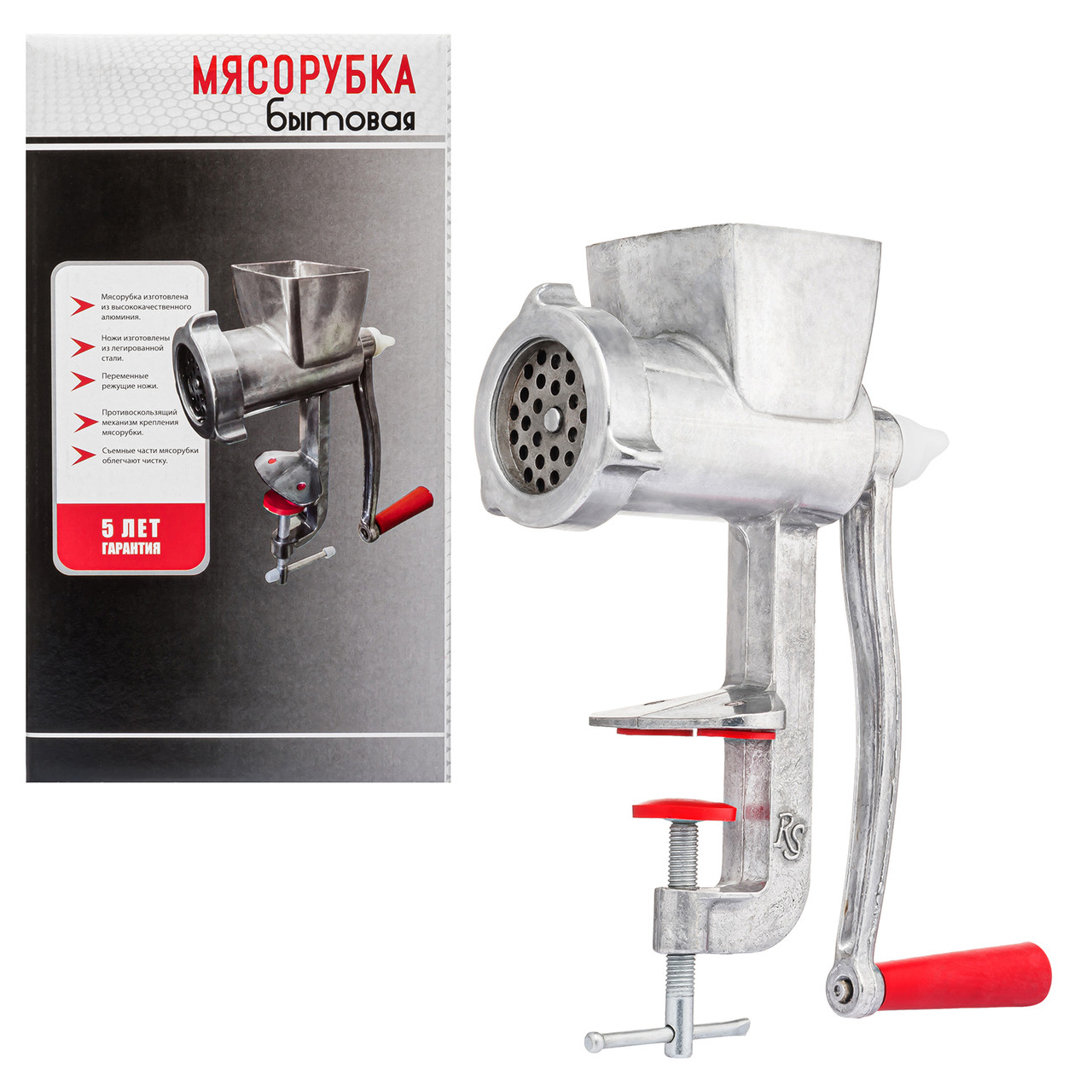 М'ясорубка ручна в коробці Харків RS-103 33 кг/год з квадратним горлом, фото 1